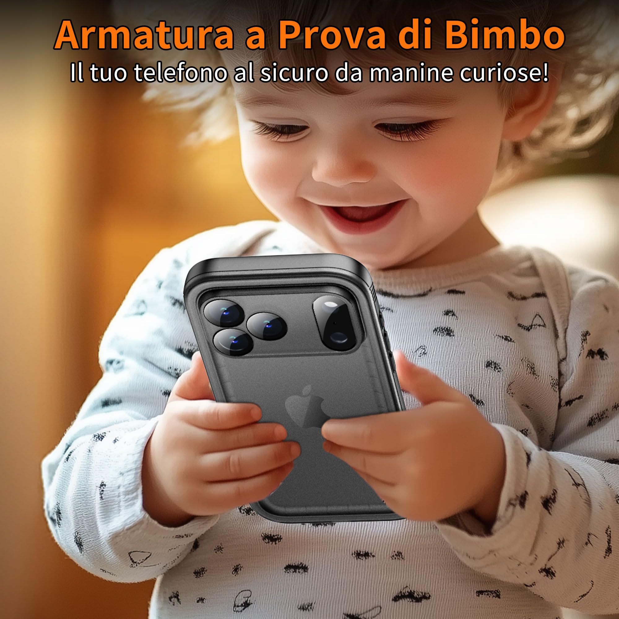 Cozycase TOP Cover Protettiva Per iPhone 17 Pro Impermeabile Antiurto IP68 Subacquea Antipolvere 360 Completa integrale Militare Rigida Rugged Custodia Resistente i Phone 17Pro Anti Urto Waterproof