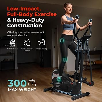Sunny Health & Fitness Heavy Duty Elliptical Machine with Full Body Workout