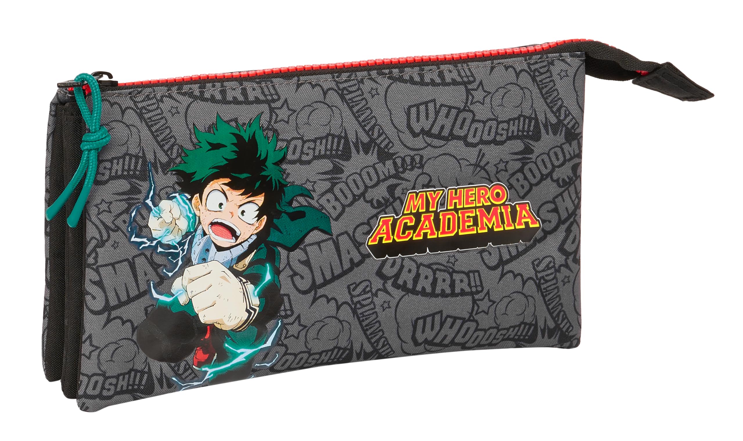 MY HERO Academy, Triple Pencil Case, Children's Pencil Case, Ideal for School Age Children Comfortable and Versatile