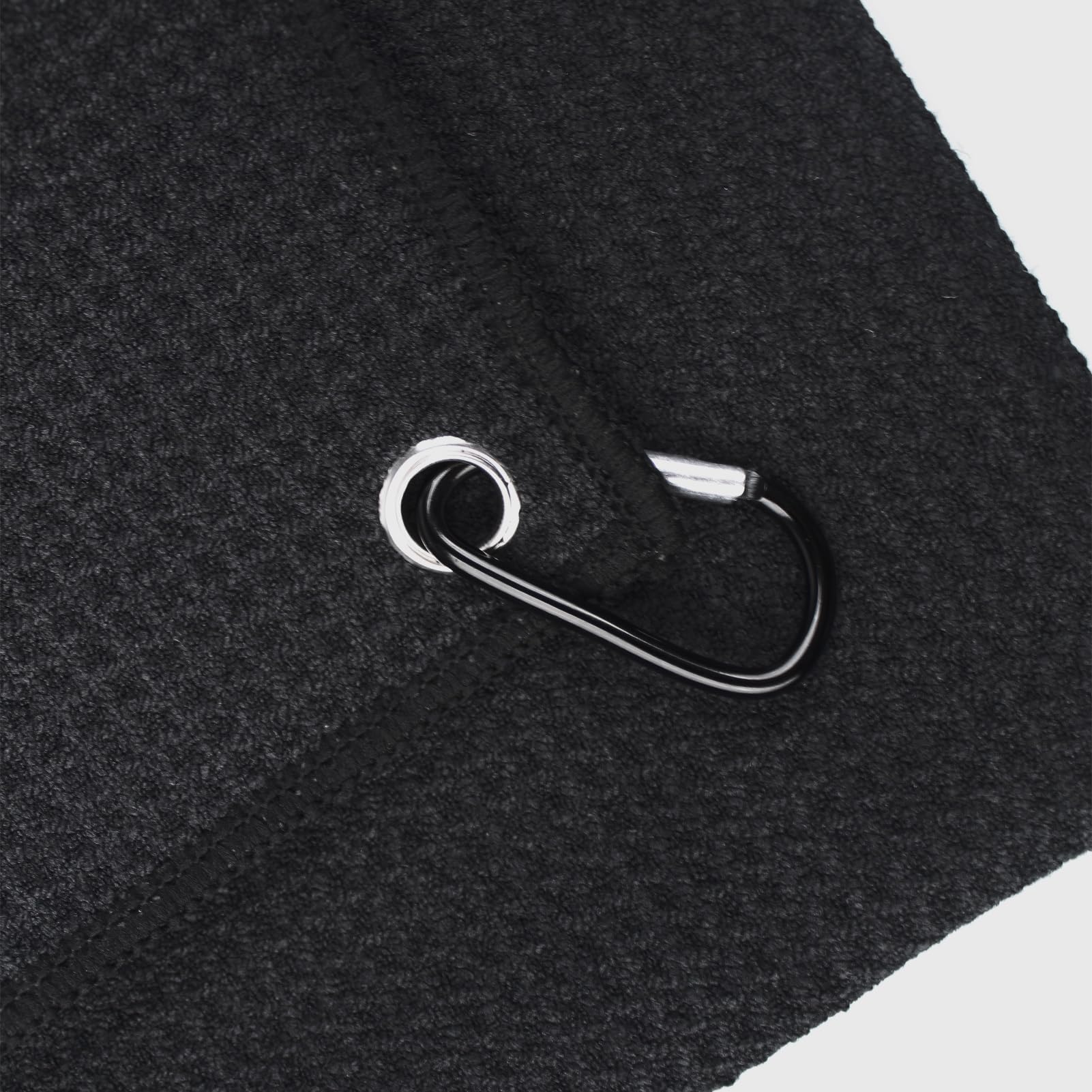 Asciugamano da Golf in Microfibra 2 Pezzi 40x40cm Nero con Moschettone