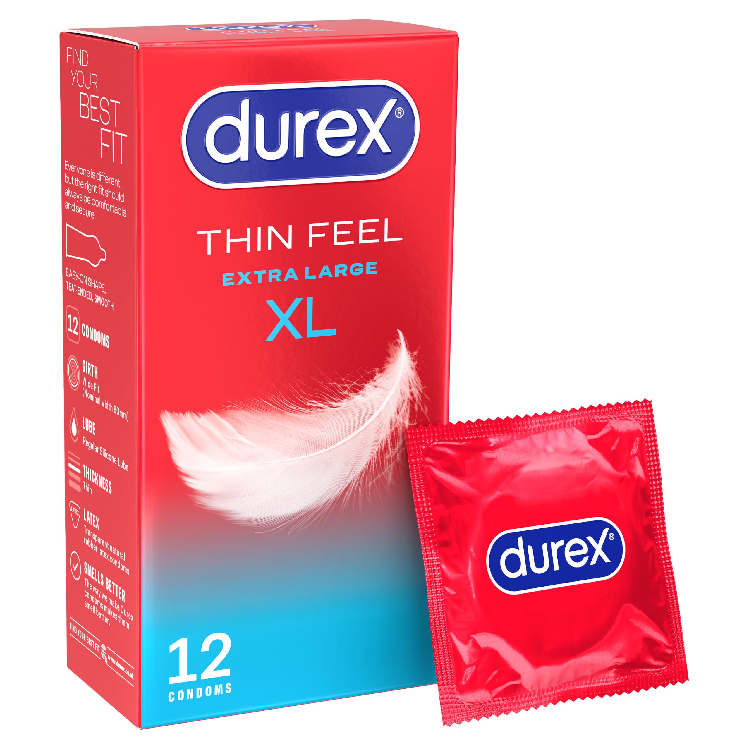 Durex Thin Feel XL Wide Fit Condoms - 36 Pack