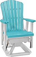 Vista 9 de DutchCrafters Slat Fan Back Poly Adirondack Silla giratoria para patio al aire libre (Tudor marrón y cedro)