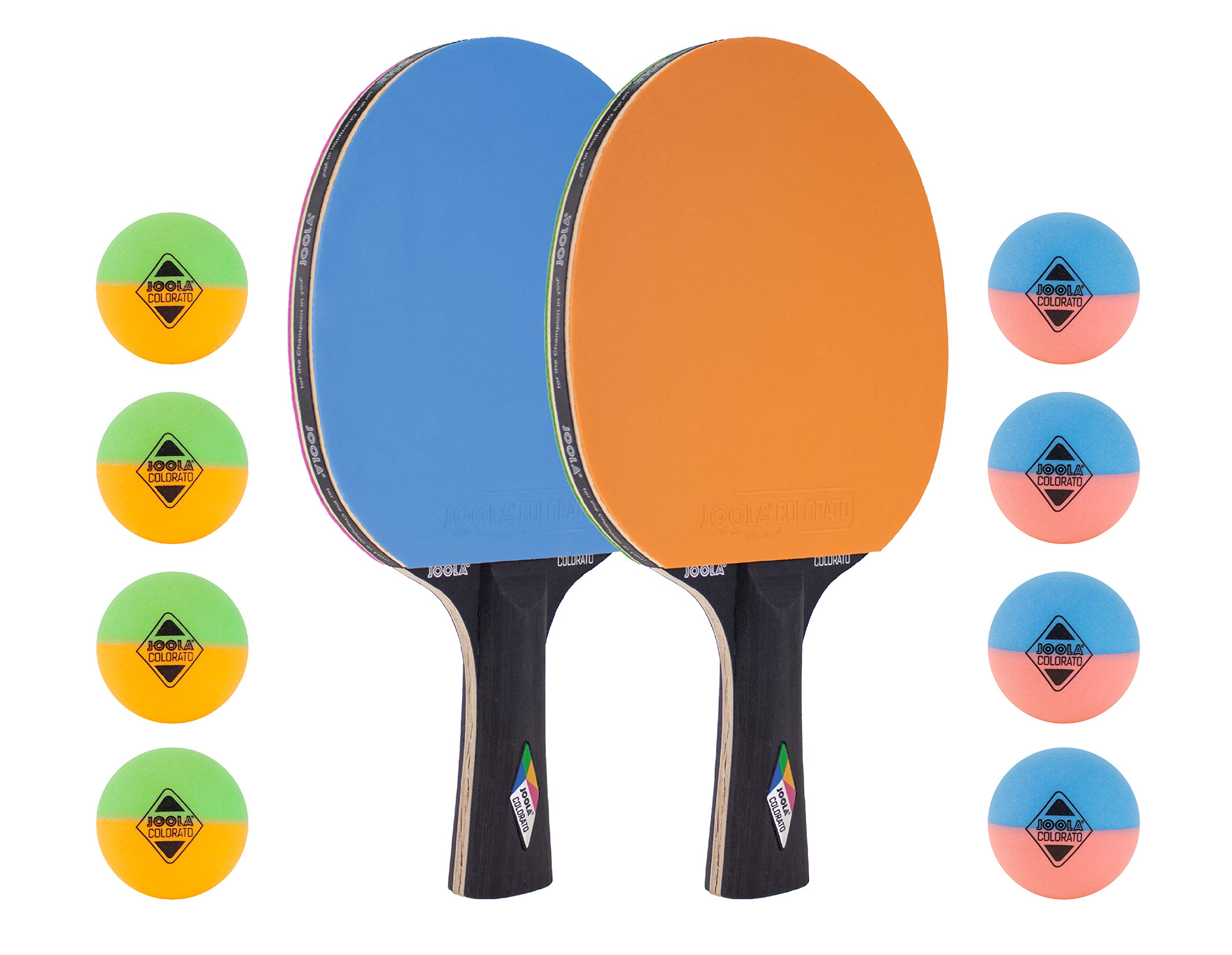 Table Tennis Bat Set - 2 Bats + 8 Balls - Ideal for Families, Beginners & Professionals