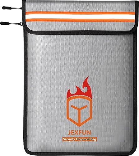 Miniatura 1 de JEXFUN - Bolsa de documentos ignífuga mejorada 2023 (2200 , 15 x 11 pulgadas), bolsa de dinero a prueba de fuego con 2 bolsillos para dinero en