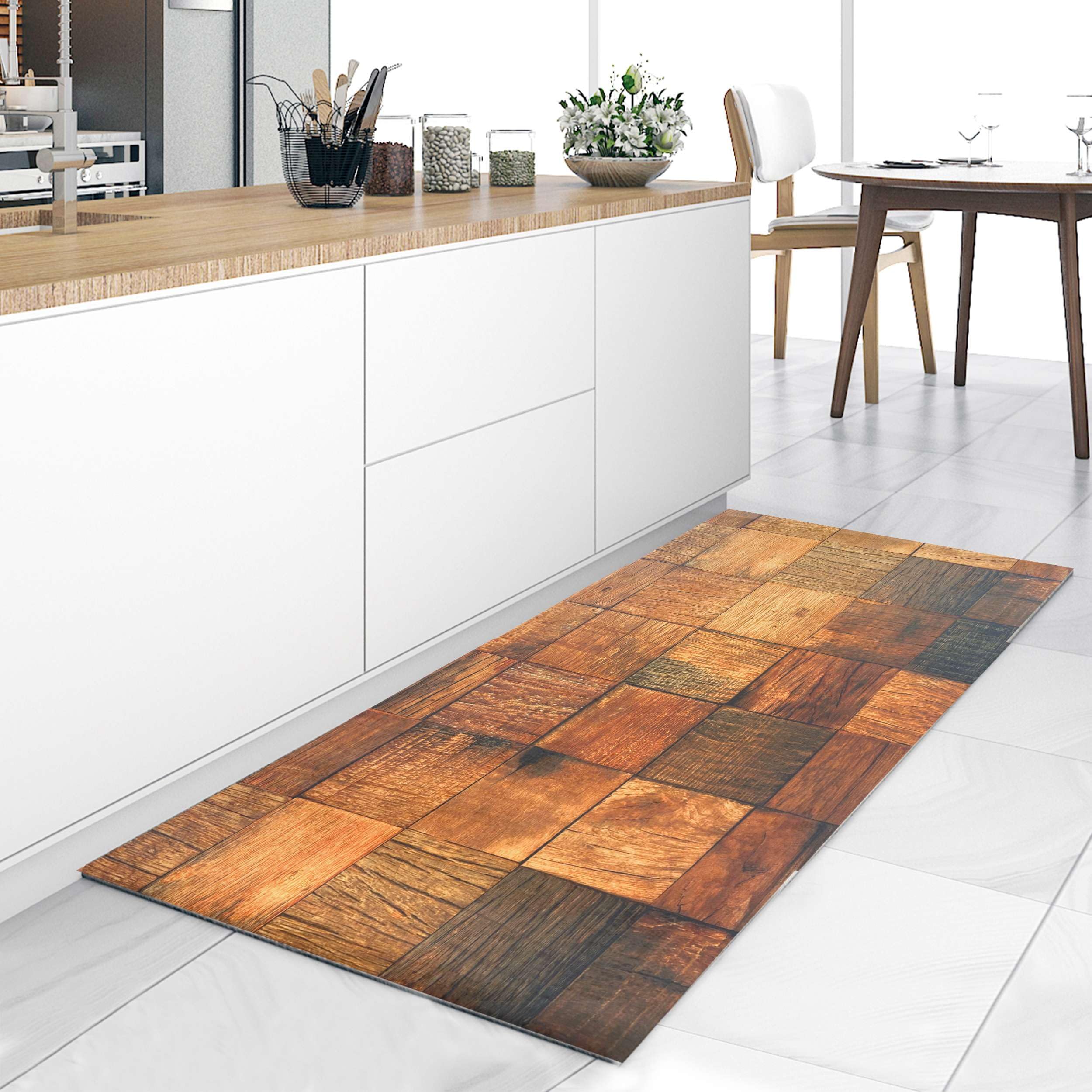Tappeto Cucina Antiscivolo Lavabile In PVC 52x300 Cm – Made In Italy, Impermeabile A Olio E Macchie