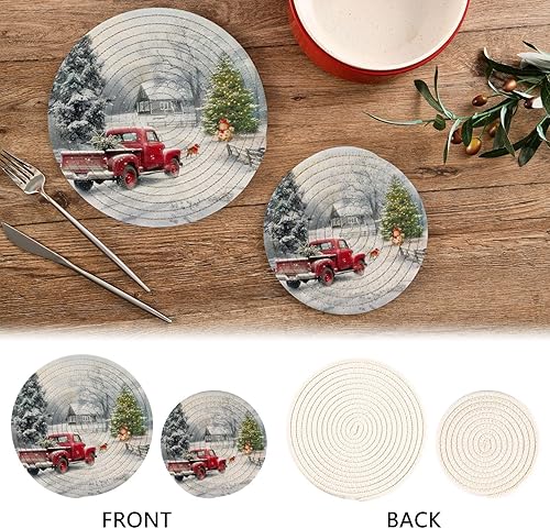 Miniatura 4 de Boccsty Tapete de salvamanteles de carnaval de Mardi Gras con cuentas de colores, 2 unidades de tejido redondo, para mesa de cocina, protector de