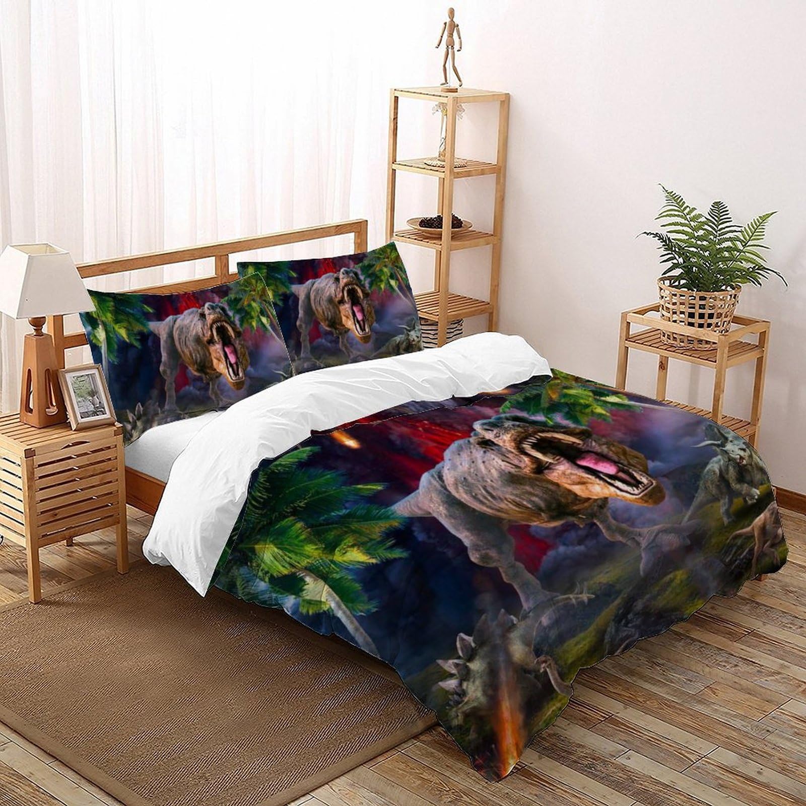Housse de couette 200x200 cm avec 2 taies d'oreiller lit double enfant 3D