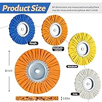 Vista 2 de Amylove Kit de pulido de ruedas de aluminio de 8 pulgadas de diámetro con orificio de eje de 58 pulgadas, compuesto de pulido y kit de pulido
