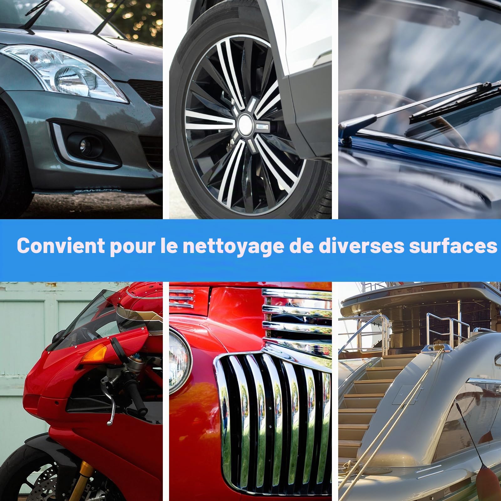 Magic Car Clay Bar Lot de 3 argile de nettoyage pour voiture avec serviette (300 g) Pâte de nettoyage pour l'entretien de la peinture et le nettoyage des jantes