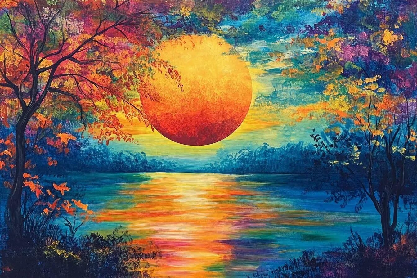 Sunset Lake Scenery Thick Sturdy Jigsaw Puzzle, Gift 500 Pieces Adult Jigsaw Sky, Gift for Jigsaw Lovers