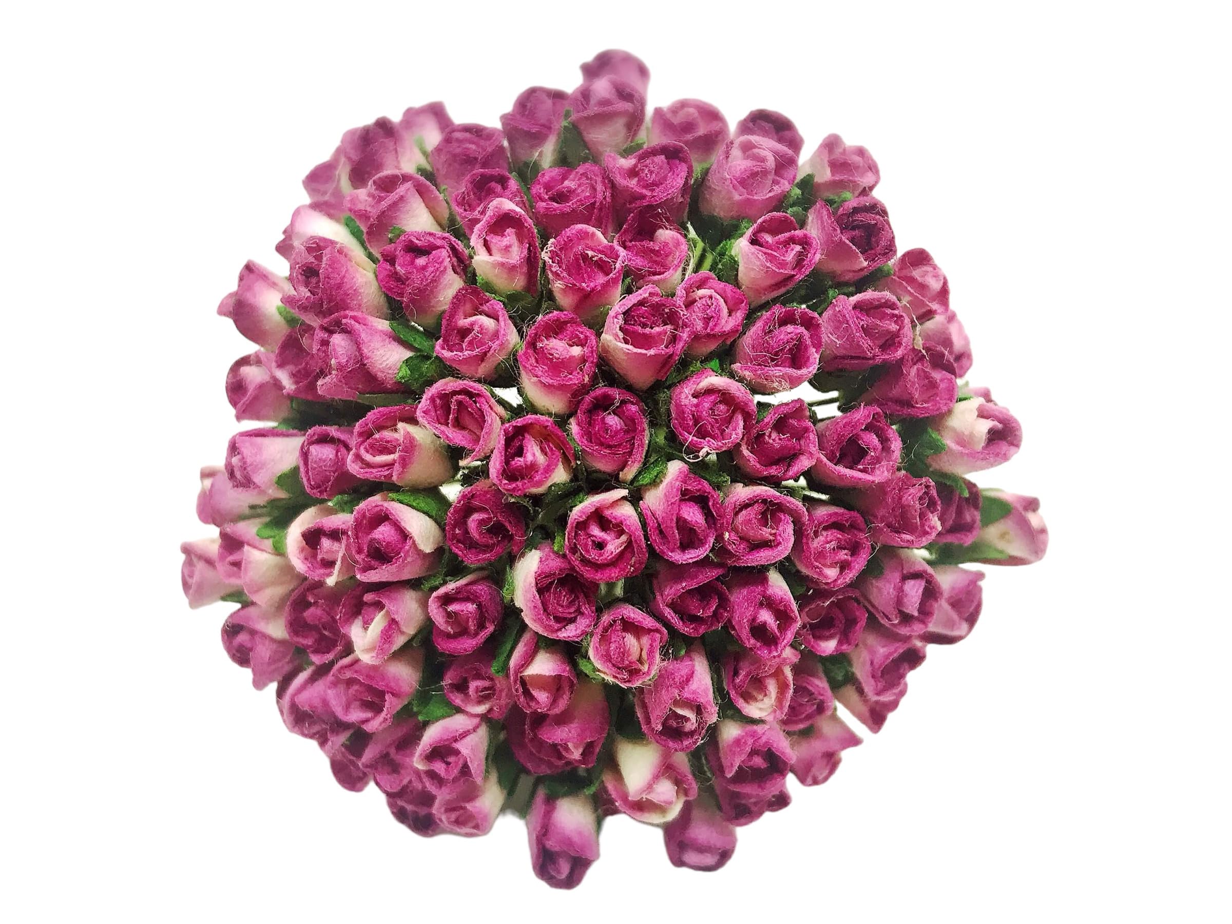 PL Zestaw 100 małych pąków róży, z papieru morwy, kwiat, róża, rękodzieło, ręcznie robiony, rozmiar ślubny, 0,4 cm, bardzo mały album do scrapbookingu, do wielu projektów rękodzielniczych (537-magenta