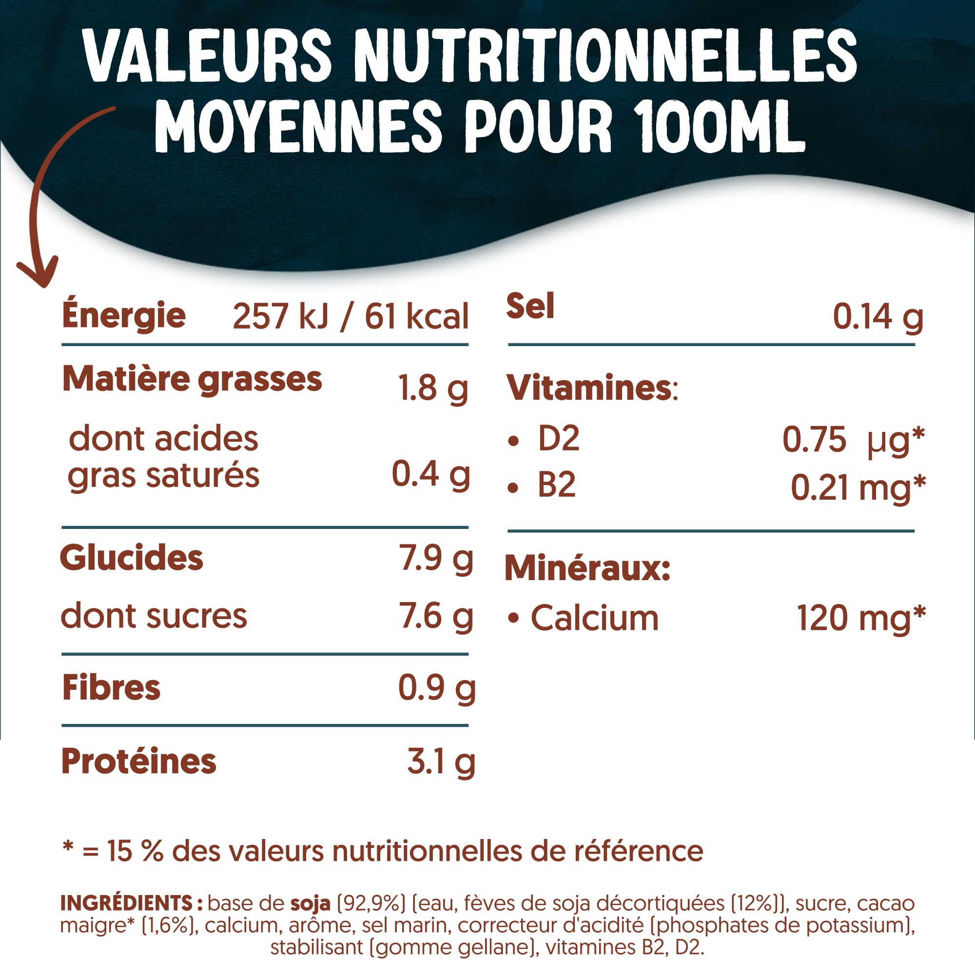 Alpro - Boisson végétale - Soja protéine goût chocolat- 1L- Lot de 8x1L