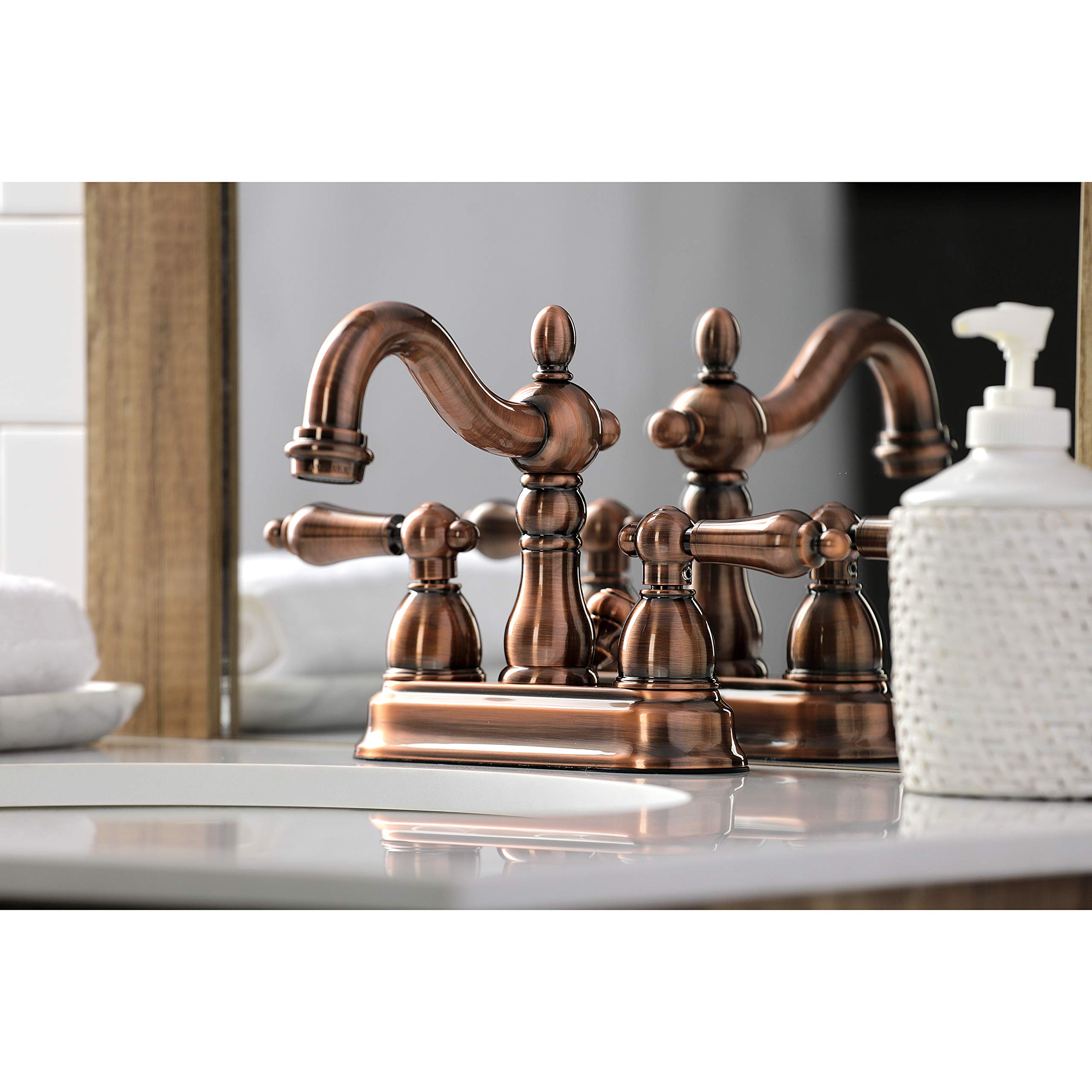 Kingston Brass Waschtischarmatur Heritage – 10,2 Cm, Mattschwarz, Mit Pop-Up Ablauf