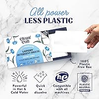 Vista 3 de Cleancult Hojas de detergente para ropa, caja resellable, 3 enzimas que combaten las manchas, lino fresco, 60 cargas, sin productos químicos