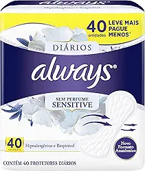 Protetor Diário Always Sensitive - 40 unidades