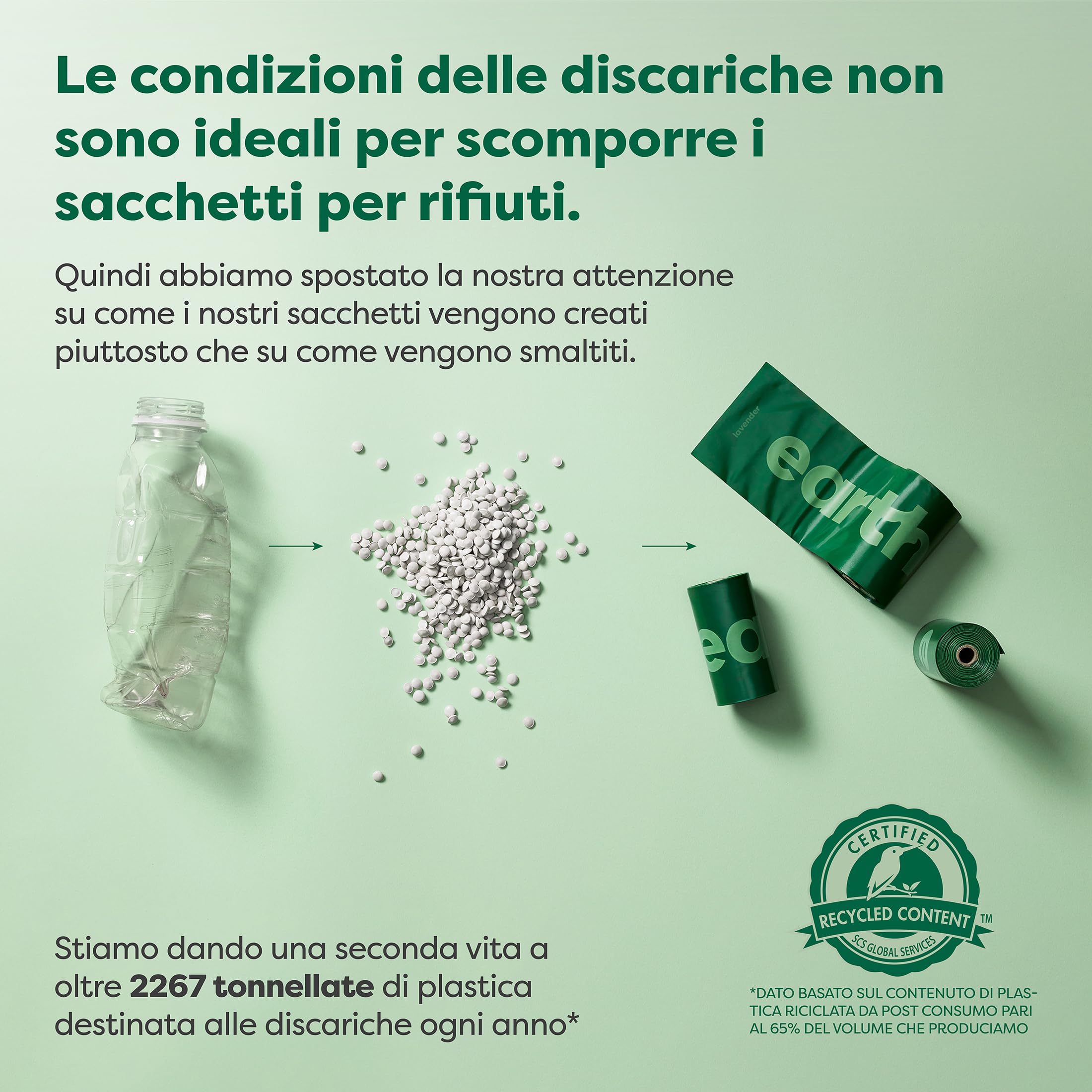 Earth Rated Portasacchetti per cani con sacchetti, resistente e a prova di perdite, profumati alla lavanda, 1 dispenser e 900 sacchetti