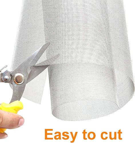 Miniatura 8 de Malla de alambre de acero inoxidable 304 (plateada, 2 piezas, malla 30 de 12 x 40 pulgadas)