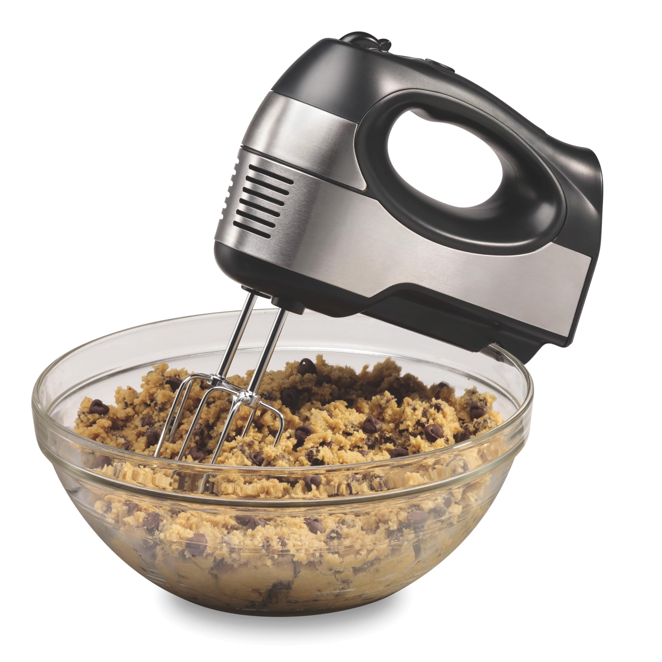 RedCarp 6 Speed Hand Mixer Quick Button 5 Attachments 300 Watts Stainless Steel Quick and Easy Mixing Storage