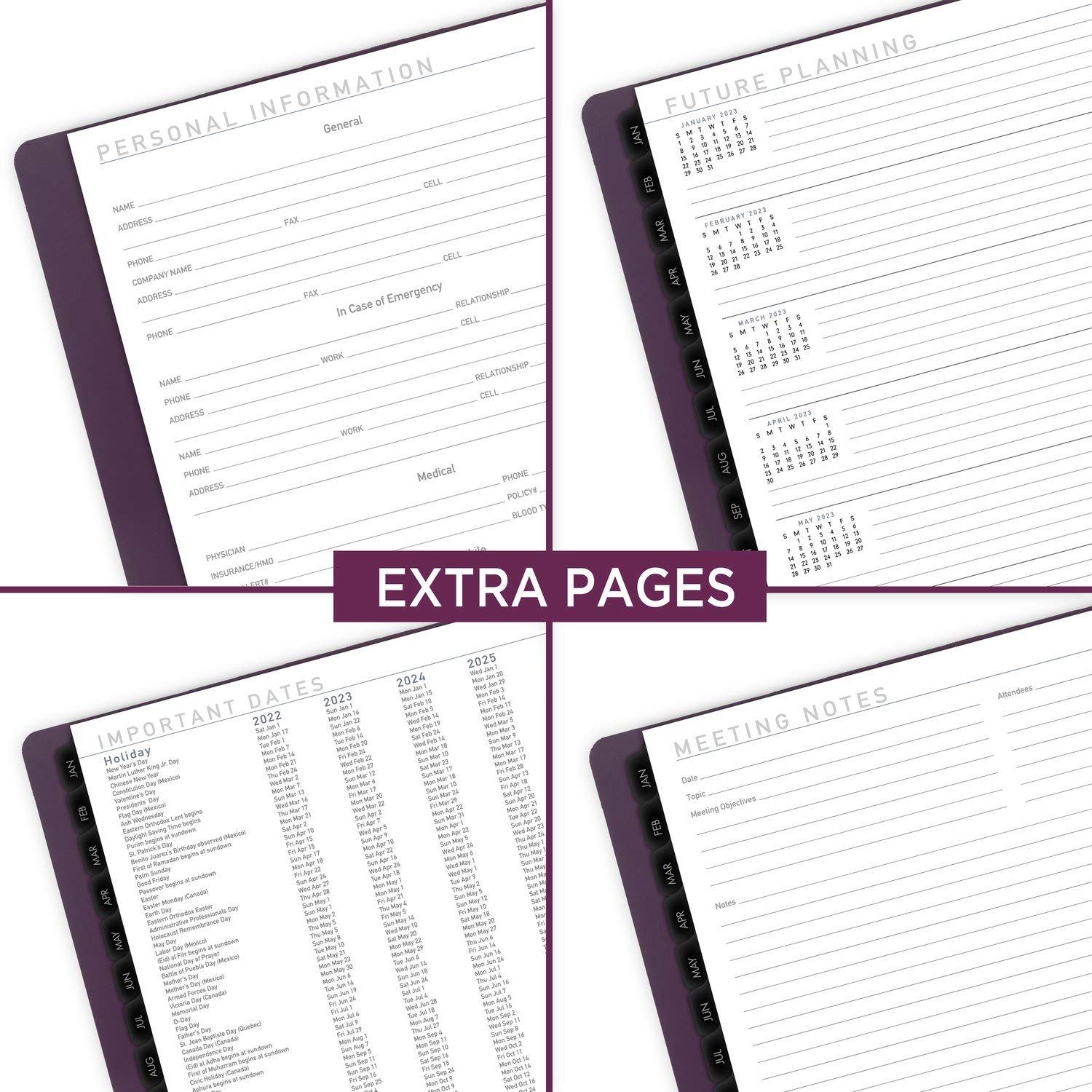 AT-A-GLANCE Recycled Monthly Planner, 11 X 9, Black, 2022 - View #3