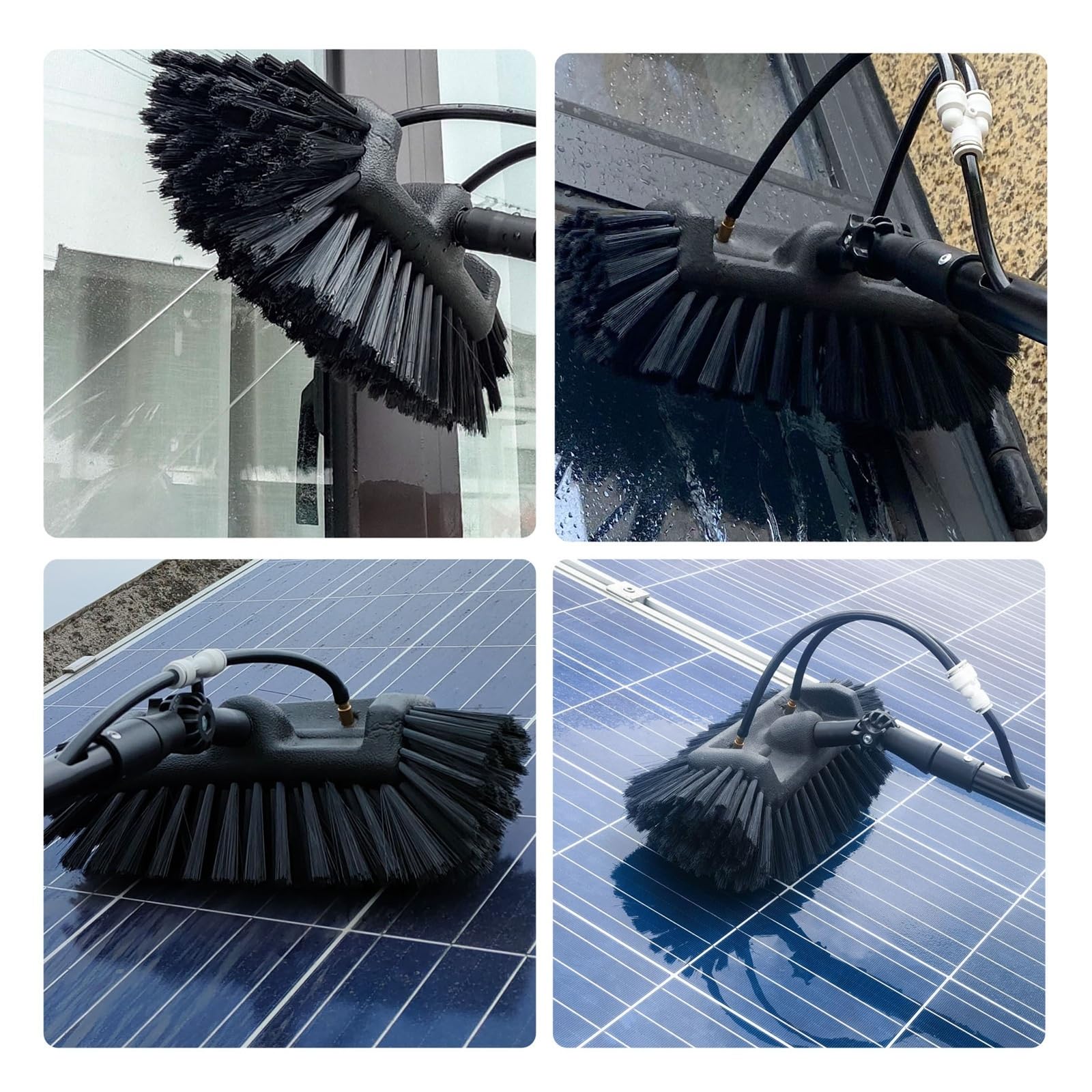 Accessorio for testina alimentata ad acqua for il lavaggio del pannello solare delle finestre | Spazzola in PP, setole in PET, uso multi-scena for autobus, barca e pista