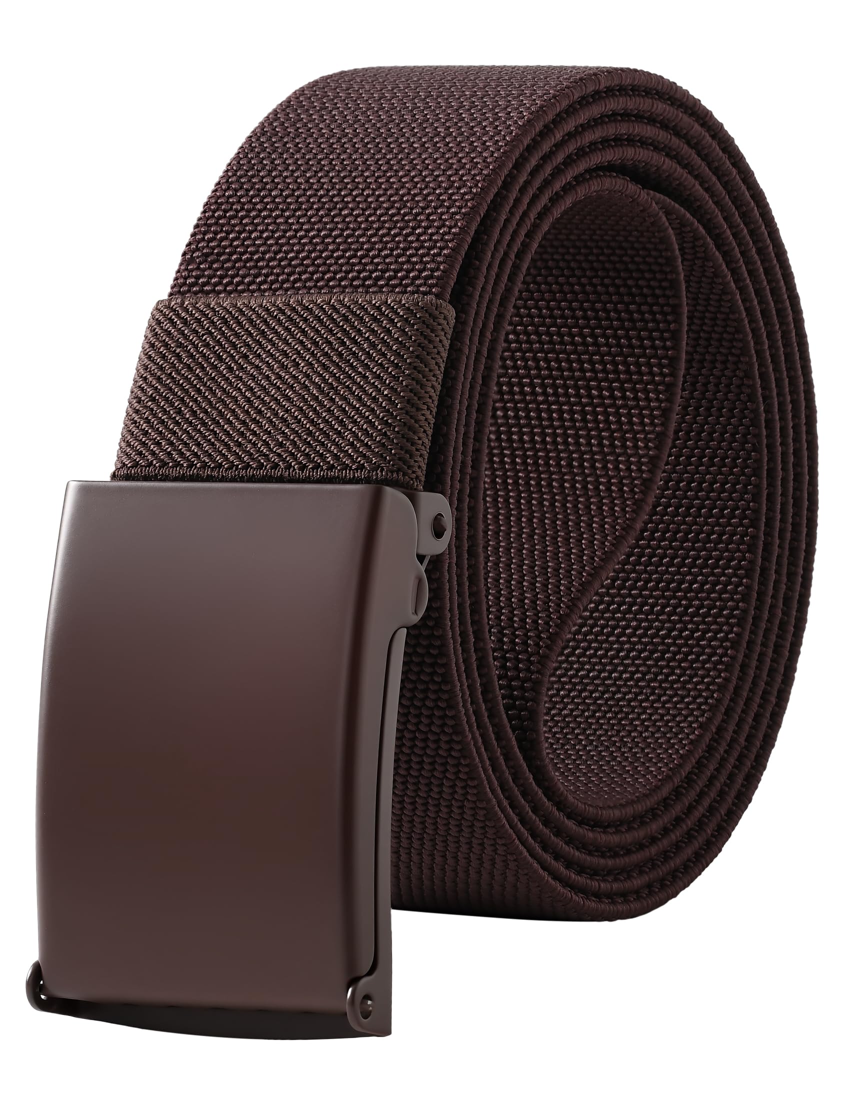 Mile High Life Stretch Canvas Belt for Men, Golf Casual Elastic Web Belt, Top Military Buckle, Adjustable Cut to Fit