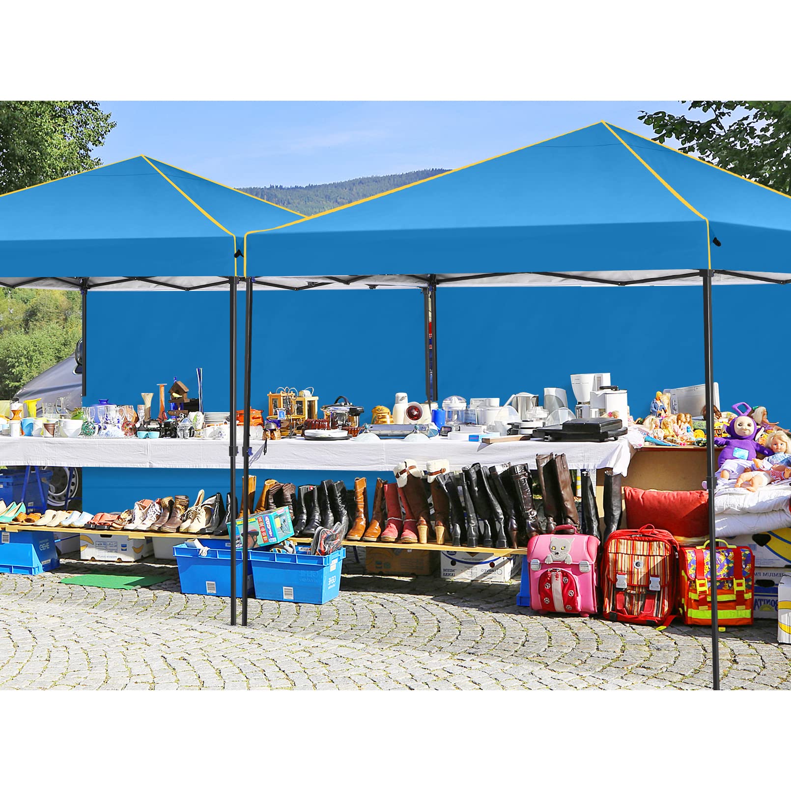 COBIZI 10x10 Pop Up Canopy with 4 Removable Sidewalls, Canopy Tent for Party Portable Waterproof Outdoor Gazebo, Commercial Instant Canopy Tent with Mesh Windows, go Bag and Stakes& Ropes