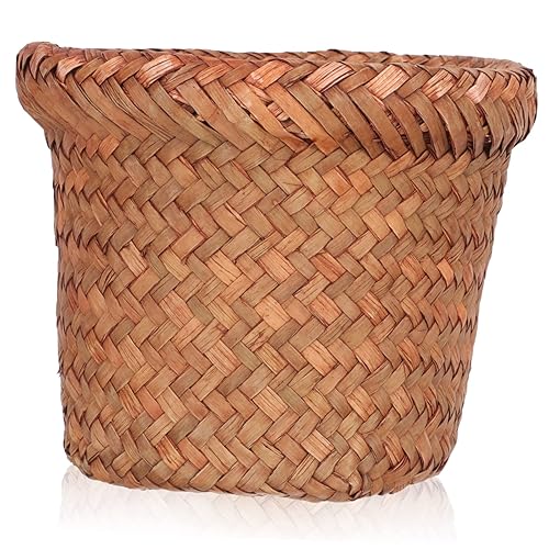 Miniatura 6 de STOBAZA Uds multifunción basurero de cocina cesta de basura con tapa tejida cesta de almacenamiento de basura para uso diario