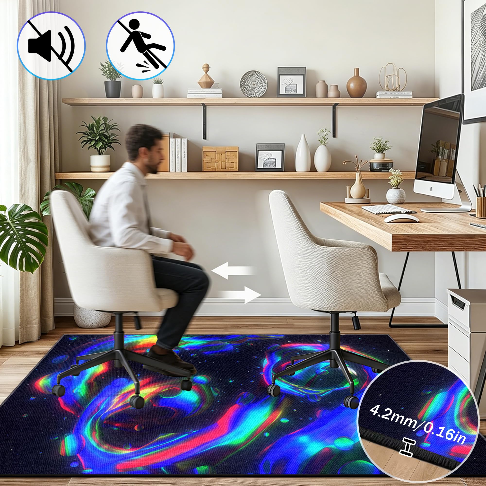 Tapis de Sol Gamer Chaise de Bureau 140 x 200 cm
