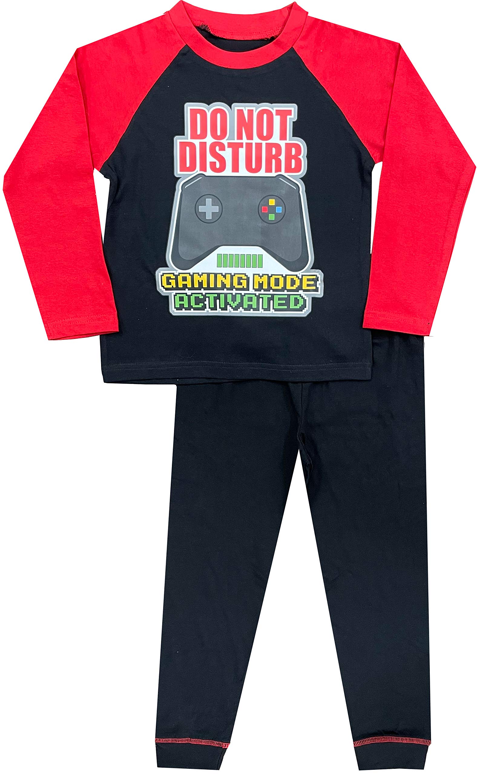 TDP Textiles Boys Gaming Pyjamas, Do Not Disturb Gaming Mode Activated Pjs, Gaming Nightwear For Boys and Girls (4-5 Years) Black