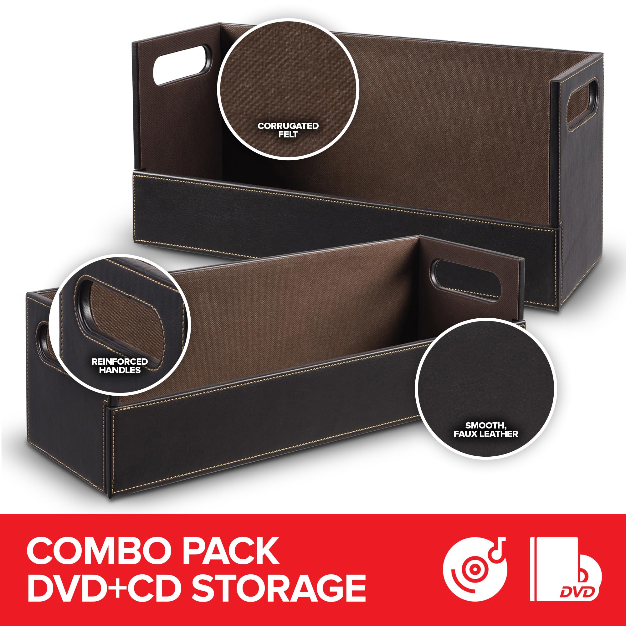 Amazon.co.jp: フェイクレザーDVD&CD収納ボックス - 映画棚