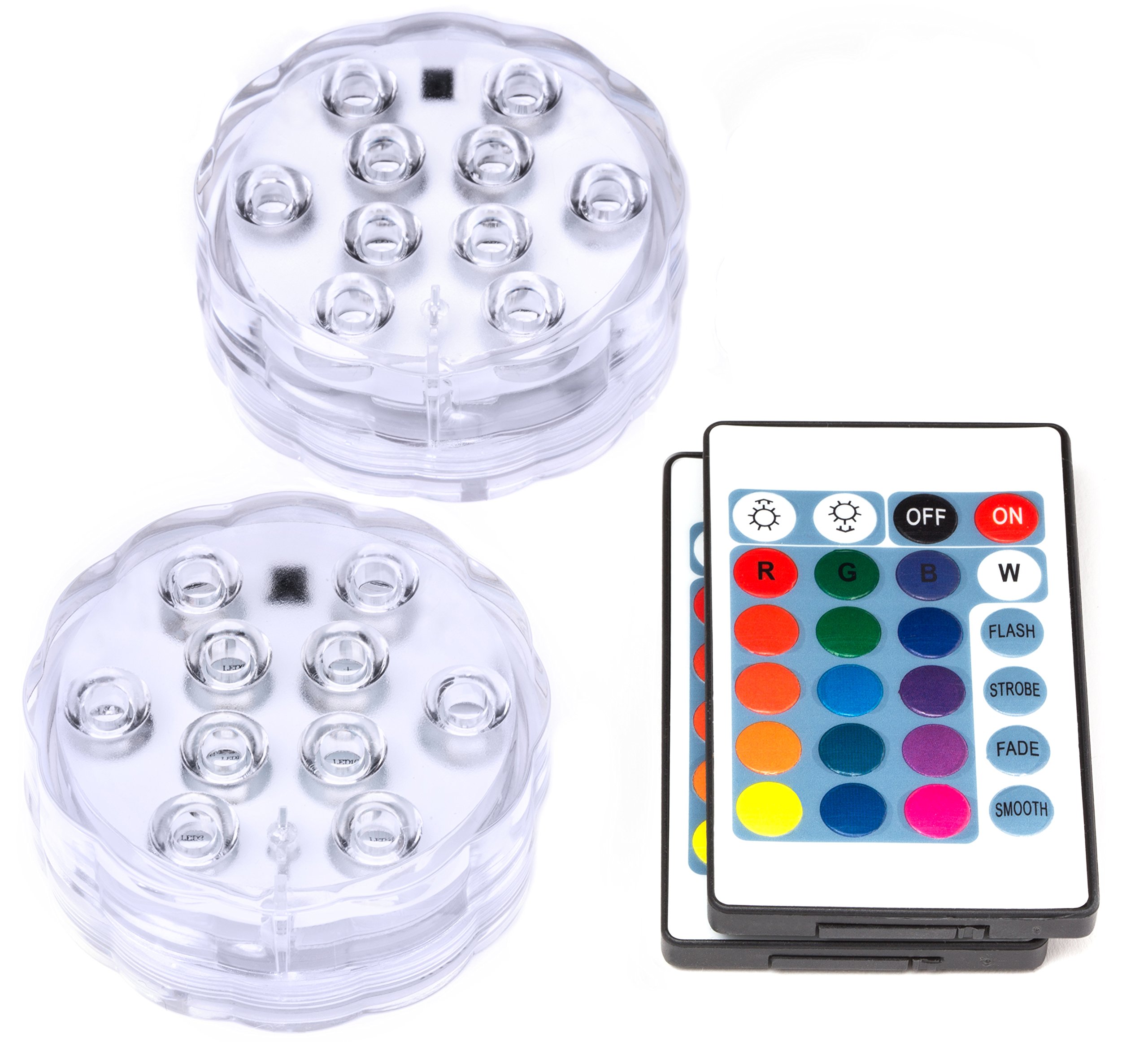 STARFISHUnderwater Submersible LED Lights Waterproof Remote Control Battery Operated Color Changing Floating Hot Tub Swimming Pool Pond Fountain Shower Bath Wedding Aquarium Accessories