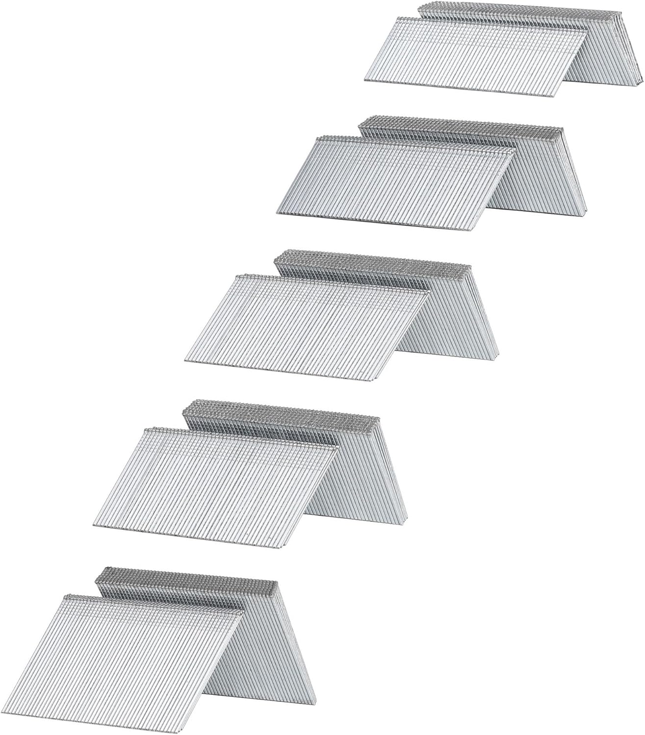 HW HAMWOO 16 Gauge Angled Finish Nails, 20-Degree,Galvanized Assorted Size Project Pack, for Pneumatic, Electric Angled Finish Nailer(2-1/2", 2", 1-3/4",1-1/2", 1-1/4",3000Pack)