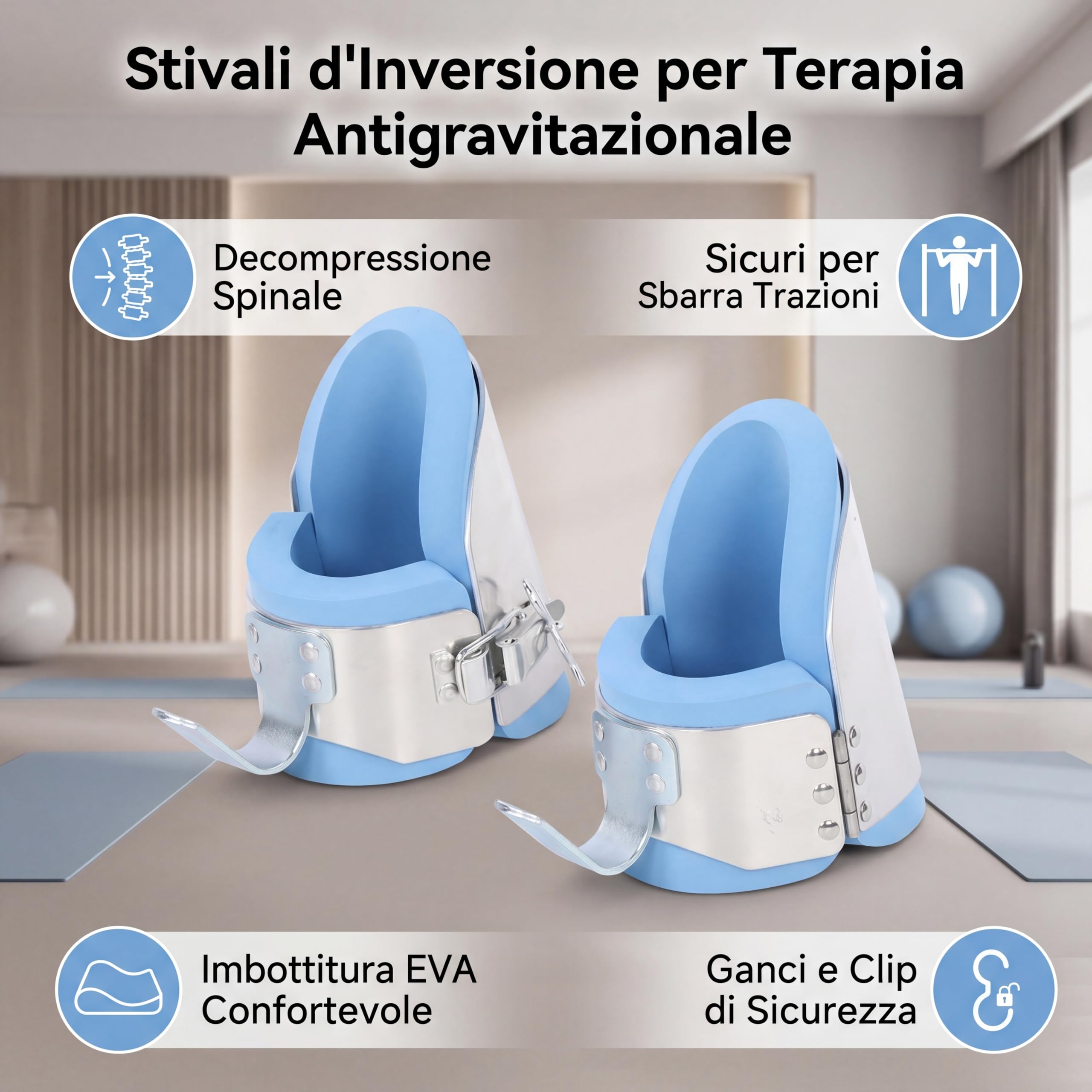 RiToEasysports Anti-Schwerkraft-Inversionsstiefel, Kopfüber Hängende Inversionsstiefel für Inversions-Dekompressionsdehnung