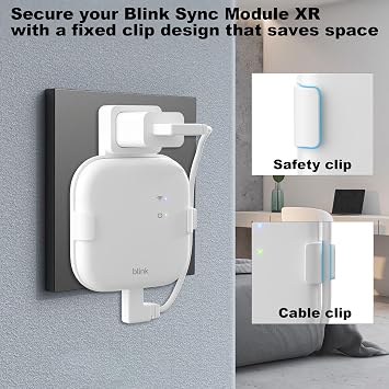 Outlet Wall Mount for All-New Blink Sync Module XR ,Holder for Blink Outdoor Indoor Camera,No Messy Wires,No Screws Saving Space All-New Blink Sync Module XR Camera Mount (1PCS,White) JB11