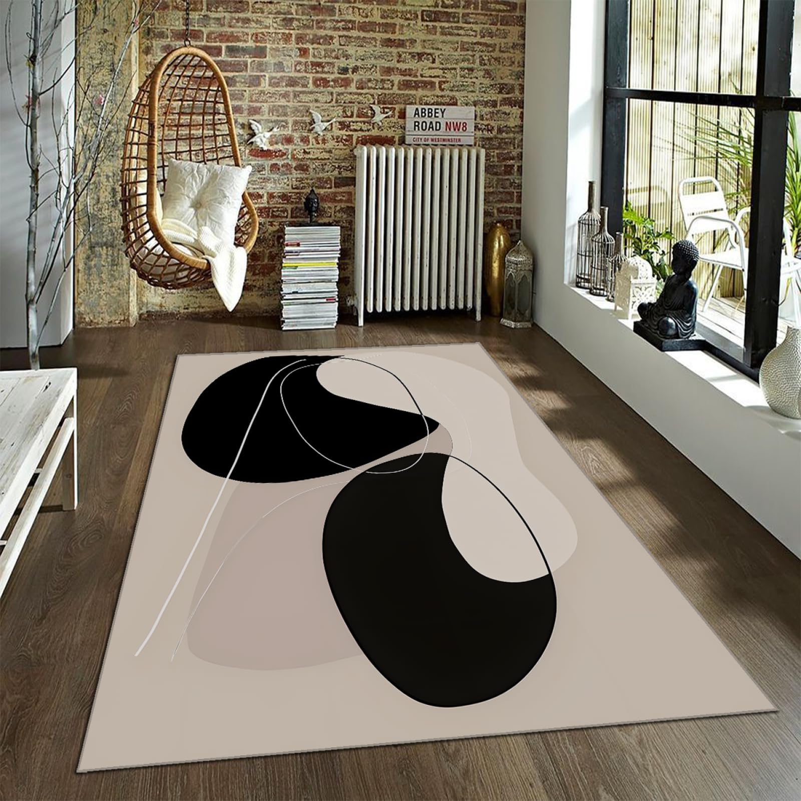 Tapis enfant géométrique circulaire pour décorer la chambre fille
