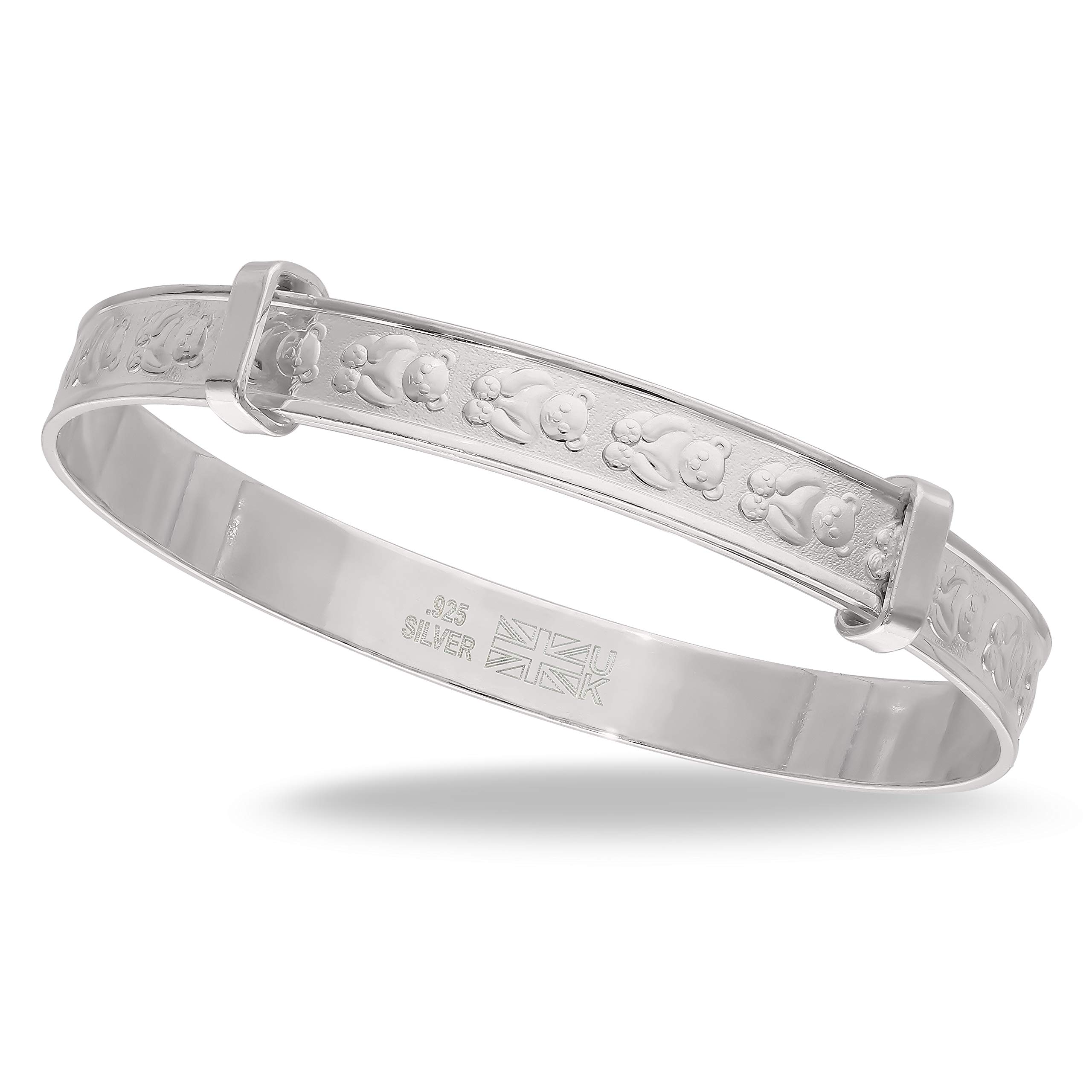 Bracelet pour enfant en argent sterling 925 avec motif ours en peluche, 1, Argenté