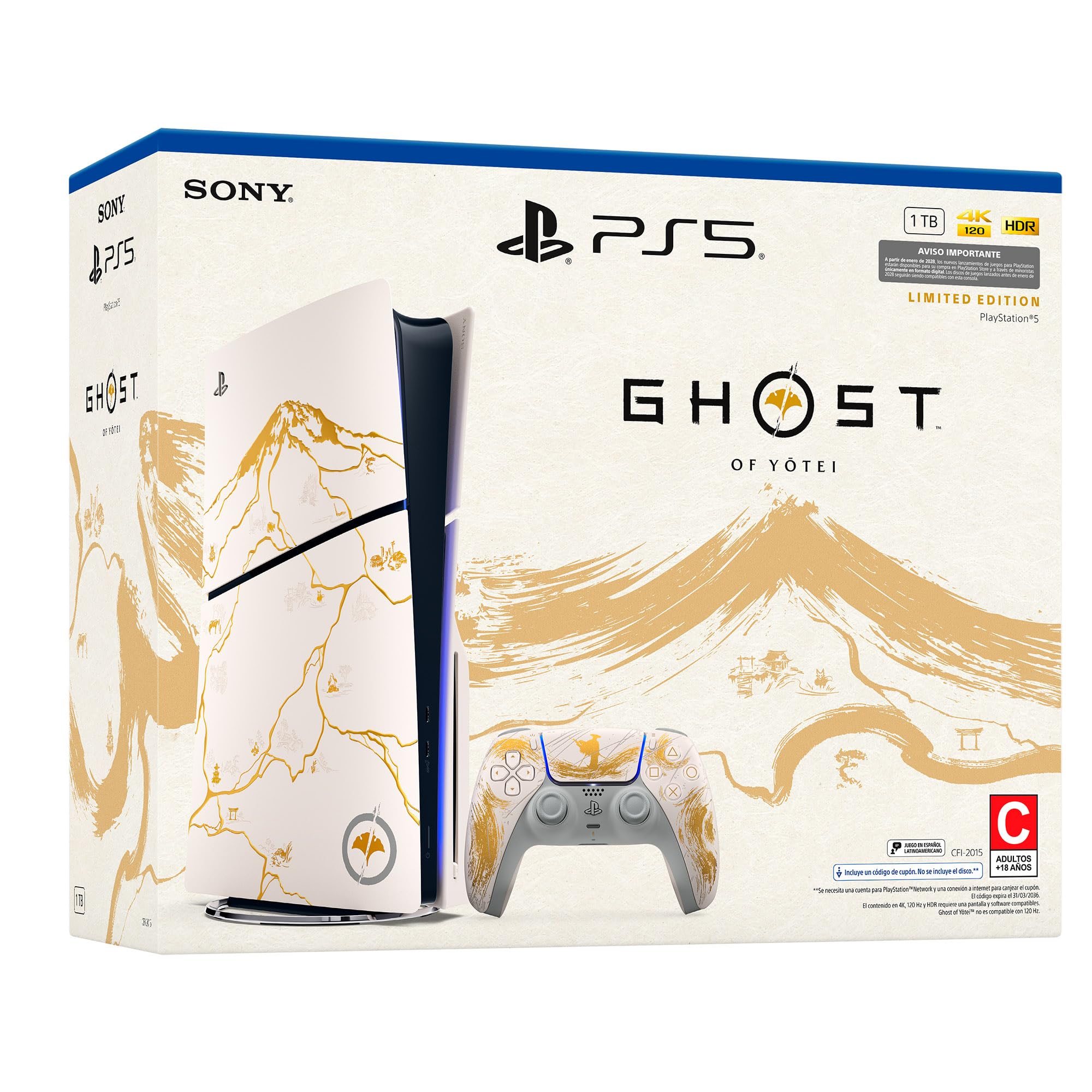 PlayStation 5 Edición Limitada Oro - Ghost of Yōtei