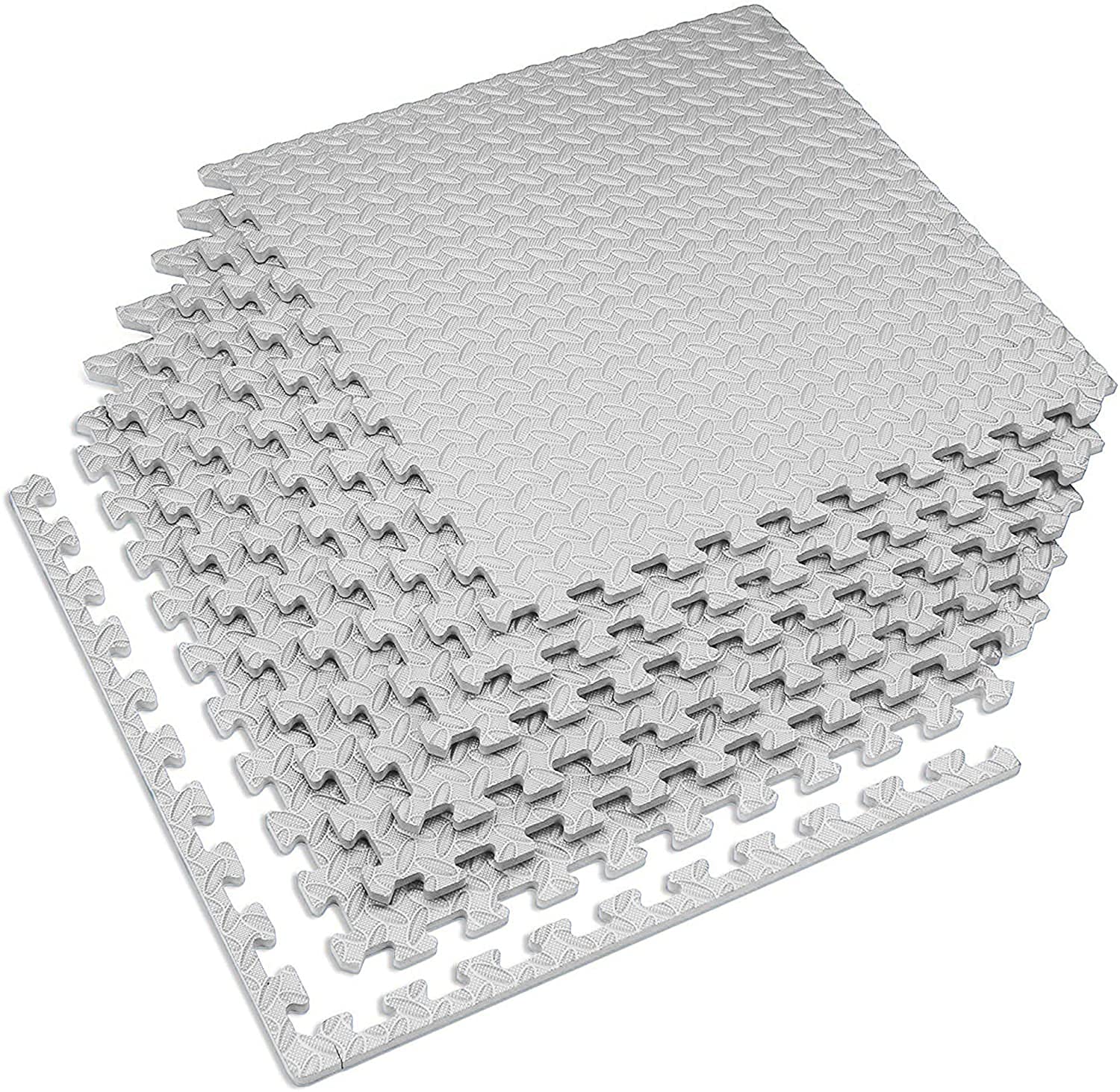 SIGNATRON Fitness Puzzle Mat, Gym Floor Mat, Exercise Mat, EVA Foam Interlocking Tiles, Protective Flooring for Gym Equipment and Workouts, 12mm Extra Thick (6Pc || 24 SqFt, Grey) (B0B5N8VSR7) Amazon Price History, Amazon Price Tracker