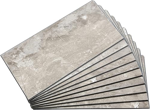 Vista 101 de Palisade Azulejos de vinilo entrelazados impermeables para salpicaduras de 22.8 x 7.31 pulgadas en mármol veneciano, sin juntas, fácil de instalar