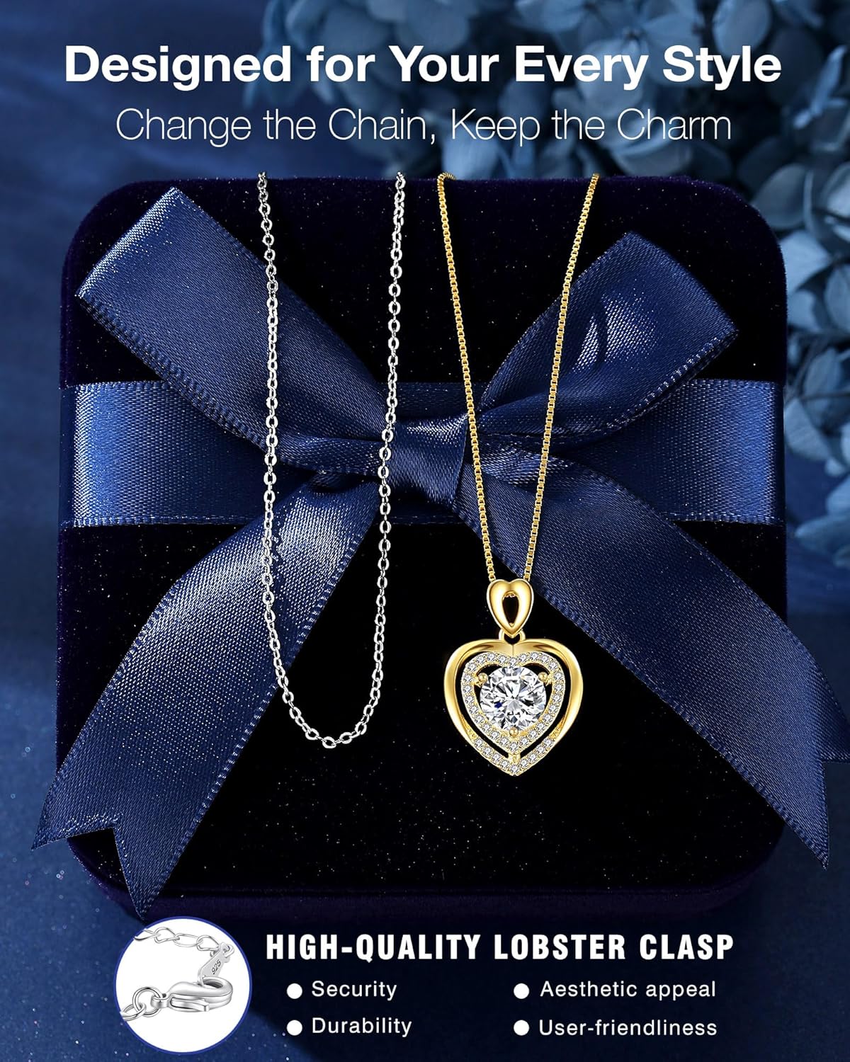 Gift for Wife from Husband, 1-2 Carat Heart Moissanite Necklace, 18K Gold Plated 925 Sterling Silver Pendant, Romantic Anniversary, Birthday, or Valentine’s Day Gift with Elegant Gift Box for Her - Image 5