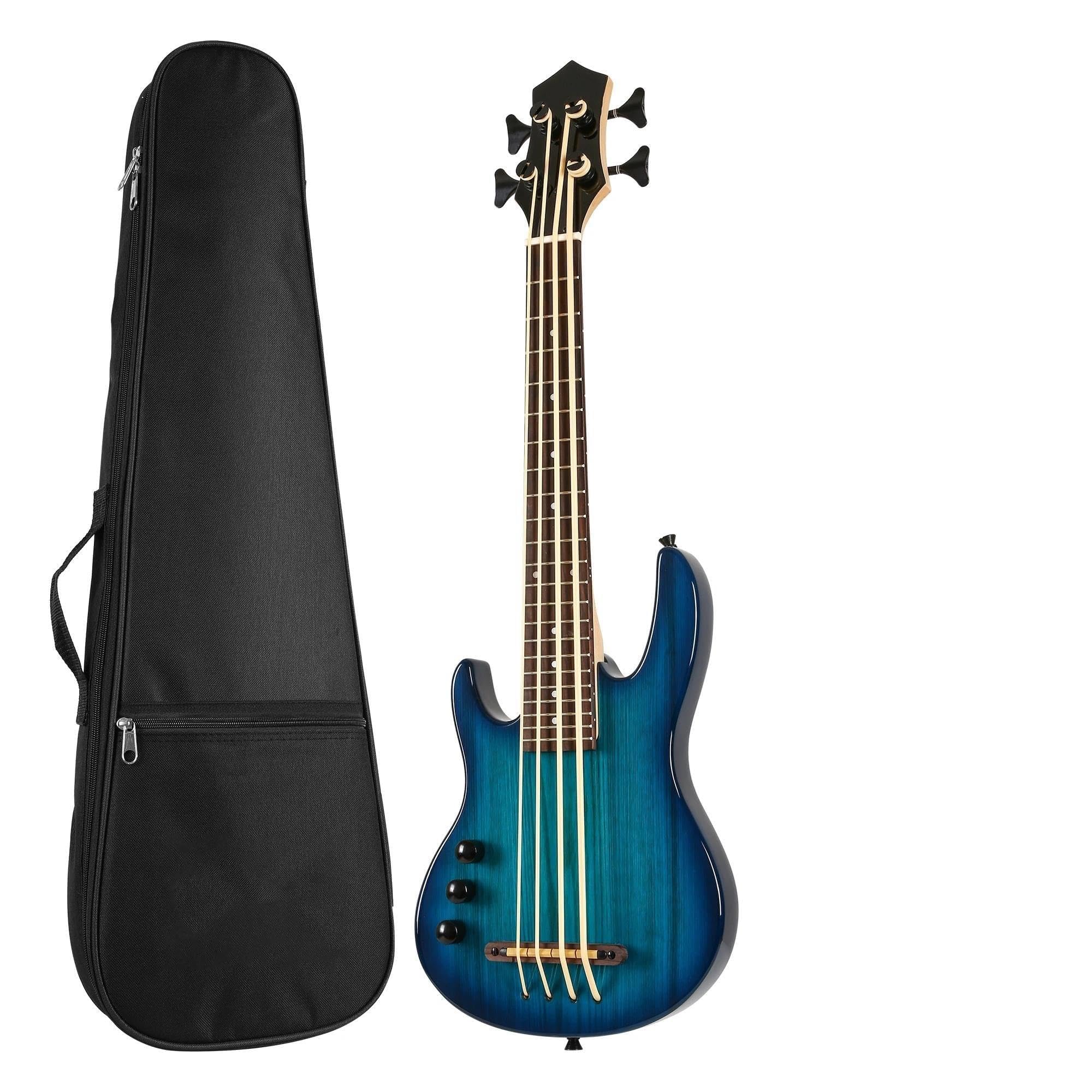 Strunowy Elektryczny Bas Ukulele Z Torbą Koncertową