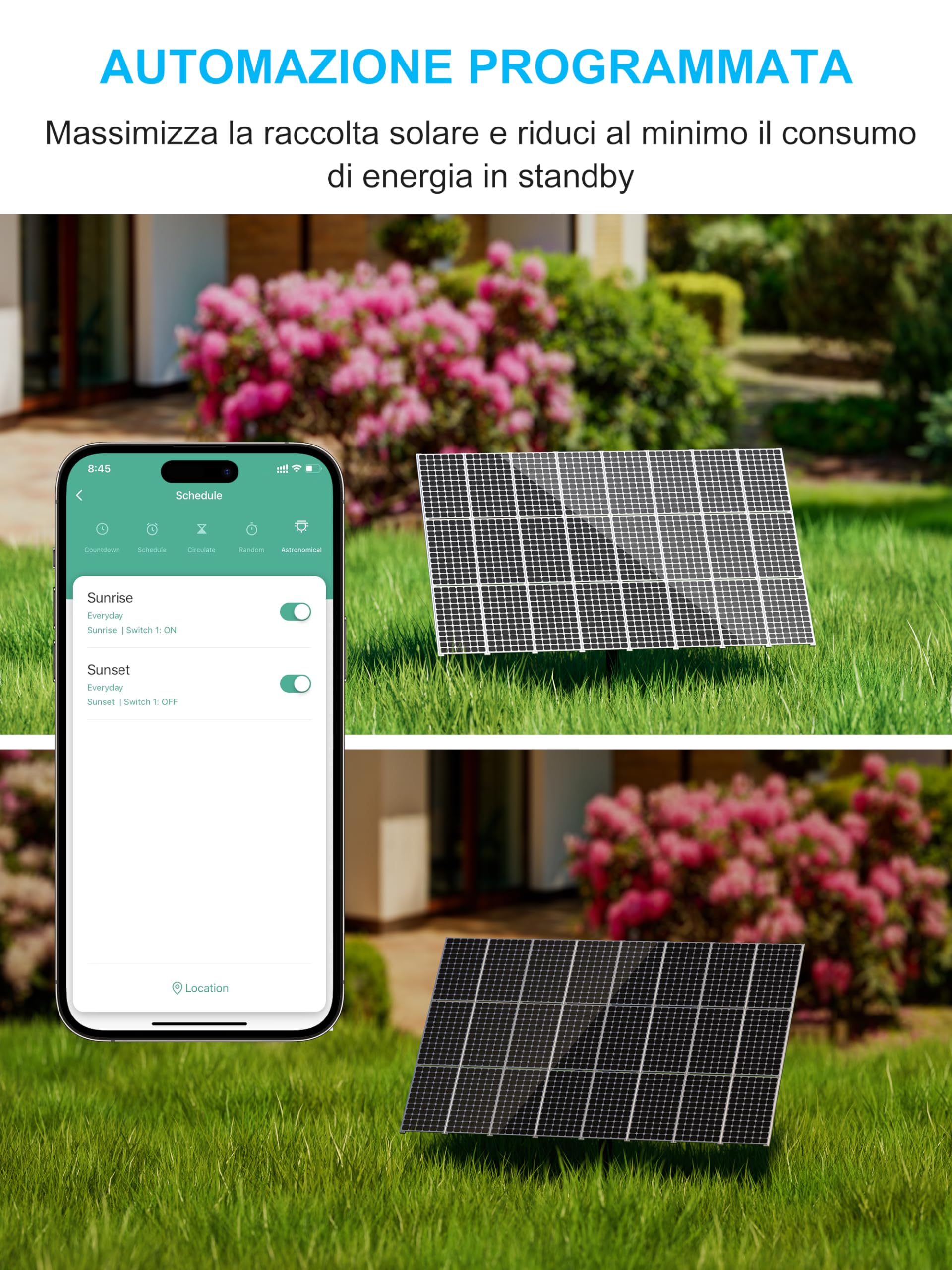 EIGHTREE Presa Intelligente per Fotovoltaico da Balcone con Misurazione Energia | Misurazione Produzione Energia, Monitoraggio Consumi, WiFi 2.4 GHz, Compatibile Alexa e Google Home, 16A 3680W, 2er Pack