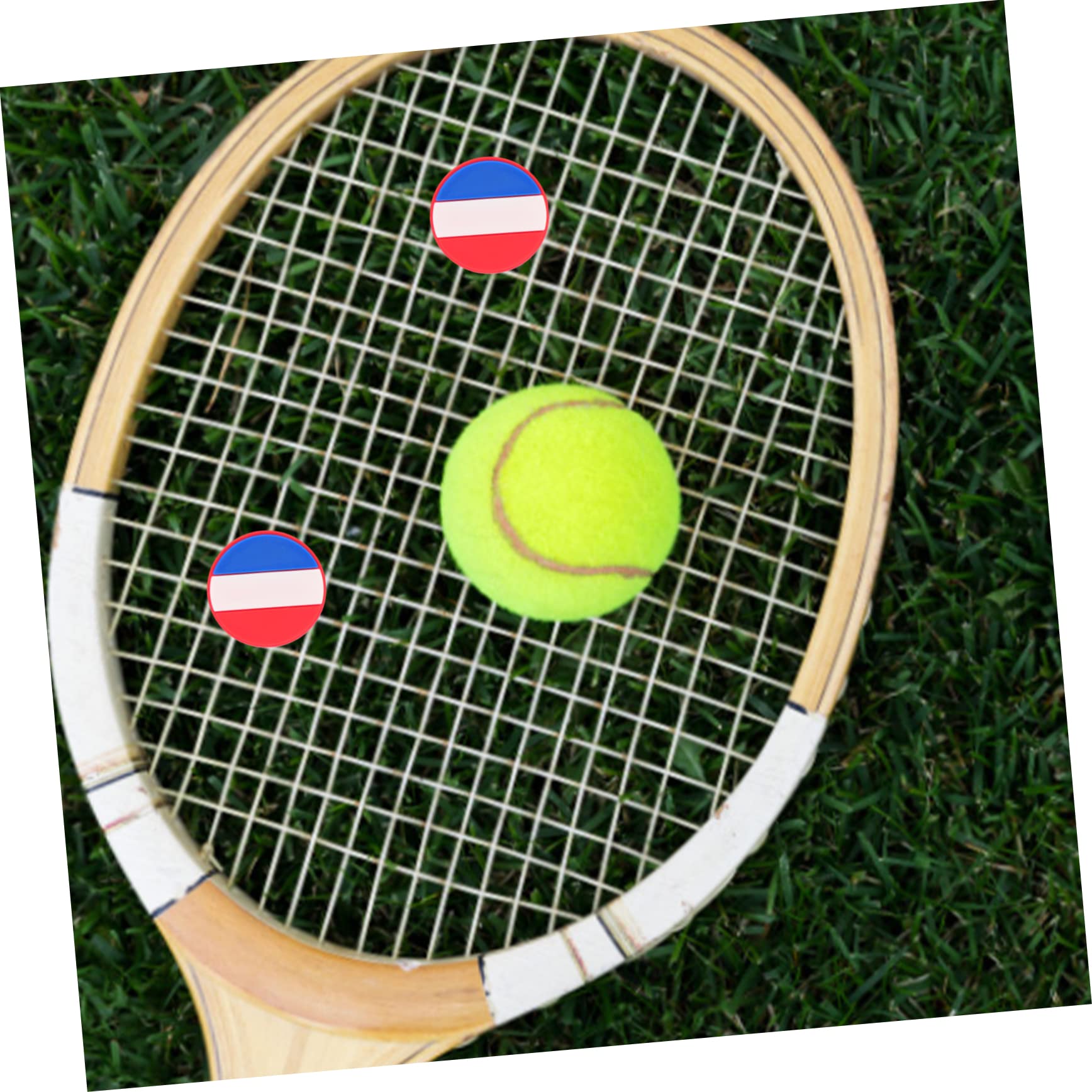LIOOBO Tennis Racket Vibration Dampener 6pcs Silicone Dampeners French Flag Racket Damper