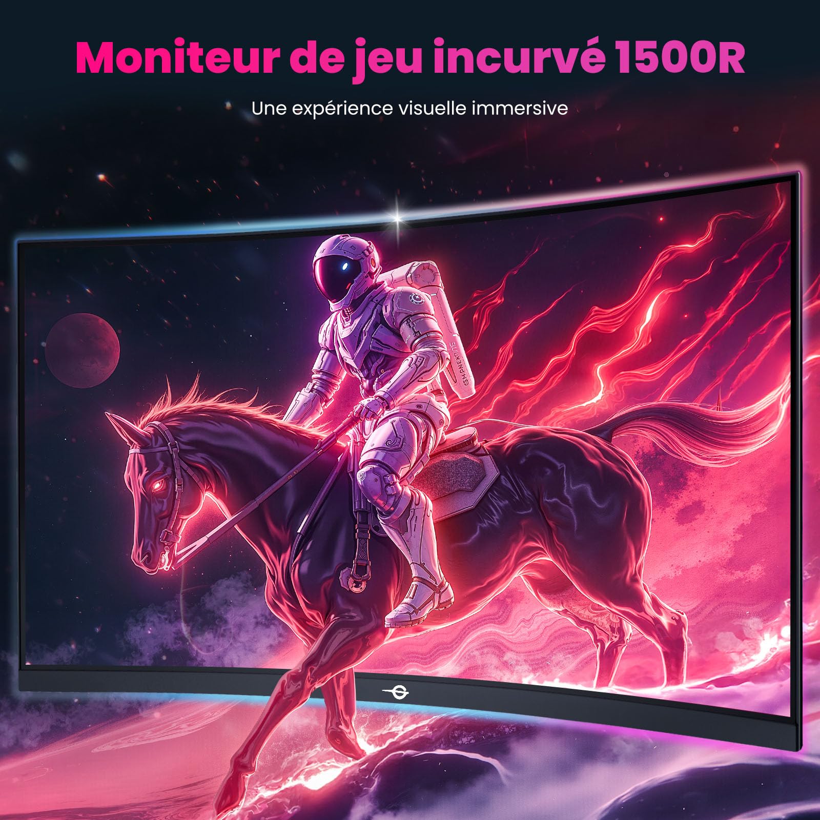 TITAN ARMY 27 Pouces incurvé Ecran PC Gamer, 300Hz 280hz 240hz, 1ms MPRT Full HD 1500R Fast VA Moniteur, FreeSync Premium (1920x1080), HDR10, VESA 100x100, HDMI 2.0 & DisplayPort 1.4, C27A1H