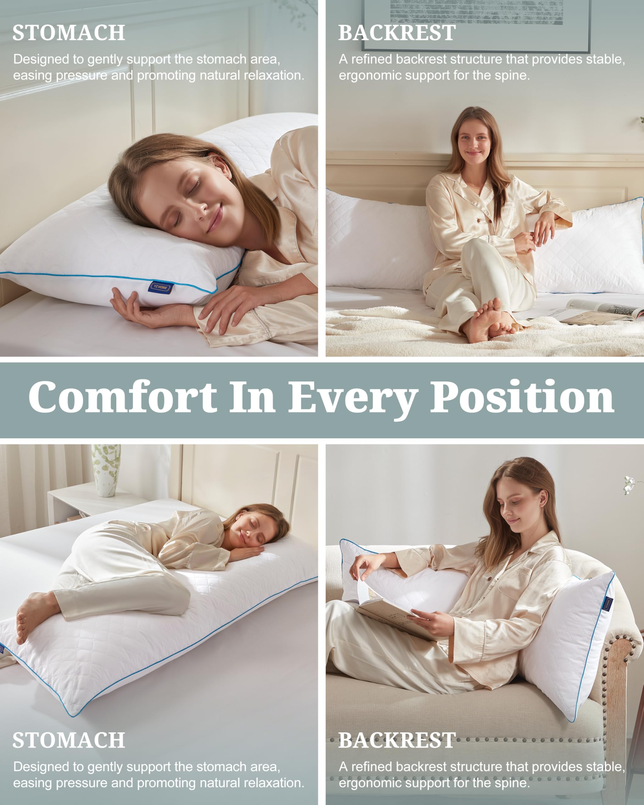 The Best Memory Foam Body Pillows in 2026 1 YZ HOME Long Body Pillow for Adults, Firm Body Pillow Shredded Memory Foam, Adju - product photo