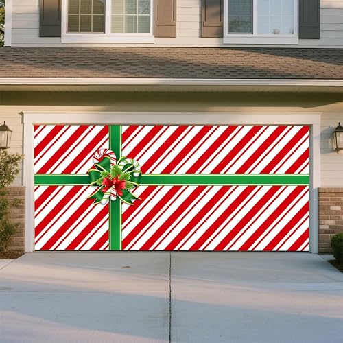 16 x 7 Ft Christmas Garage Door Banner Decoration, Garage Door Covers Large Chri