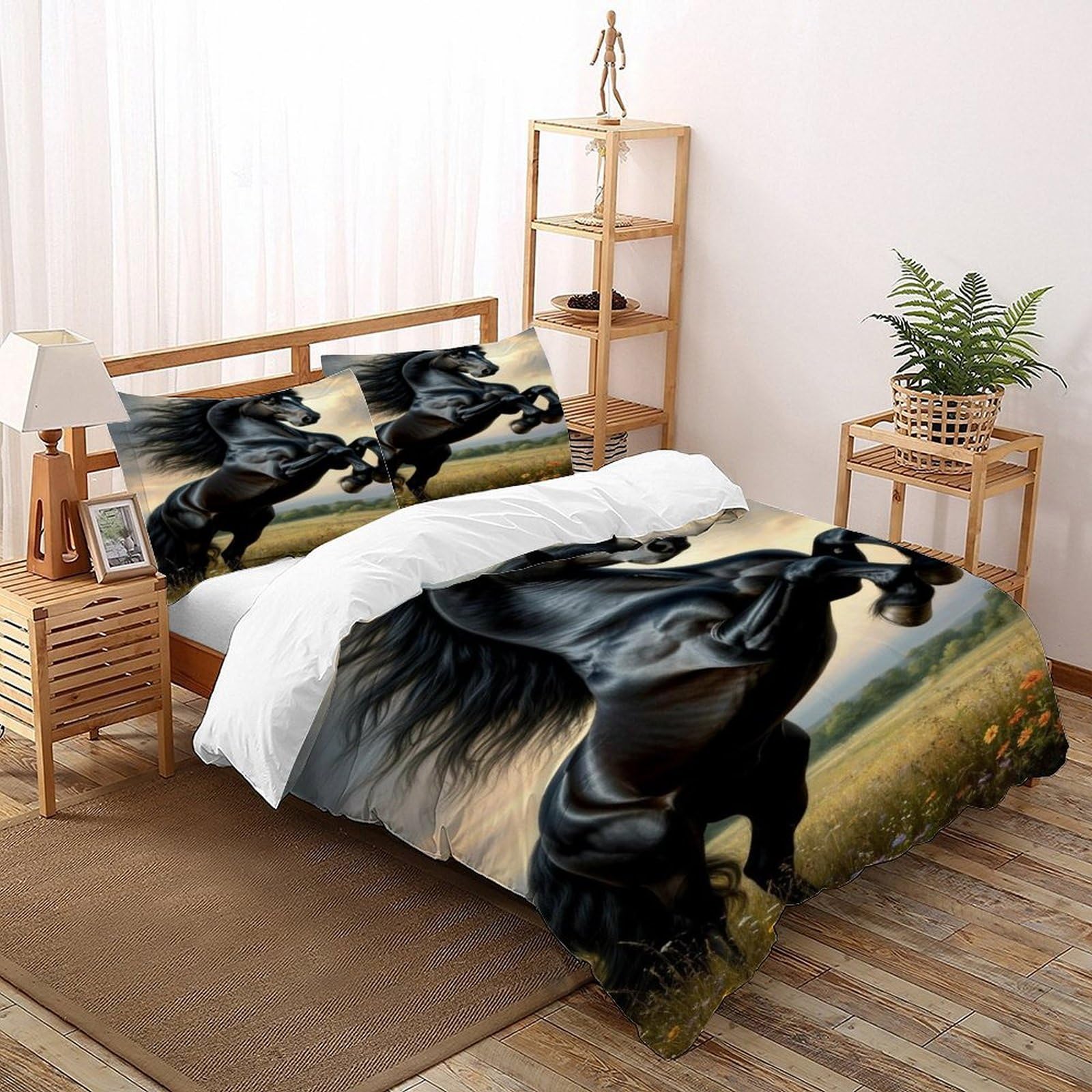 QIVELDE 3D Printed Dark Horse Duvet Cover Set For Kids Boys Teens 3Pcs Soft And Breathable with 2 Pillowcases With Zipper Double（200x200cm）