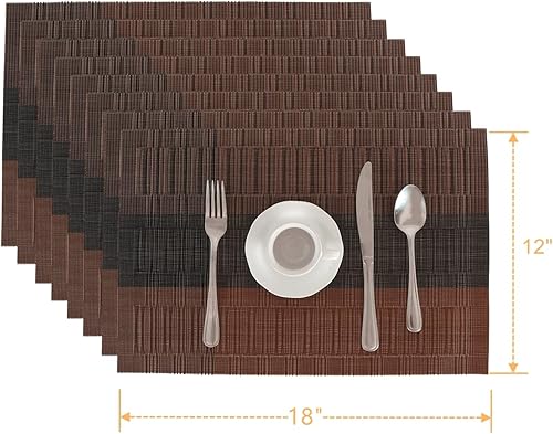 Miniatura 2 de Yopay Juego de 12 manteles individuales lavables, manteles individuales de vinilo antideslizantes y lavables, manteles individuales para mesa de