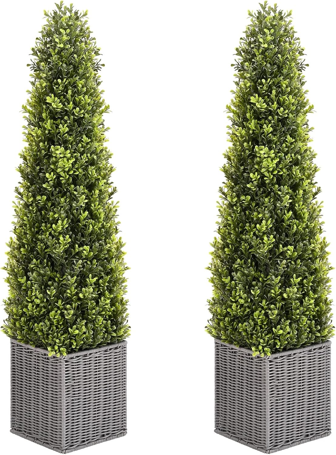 36 Inch Artificial Boxwood Topiary Tree 2 Pack, Two 3FT