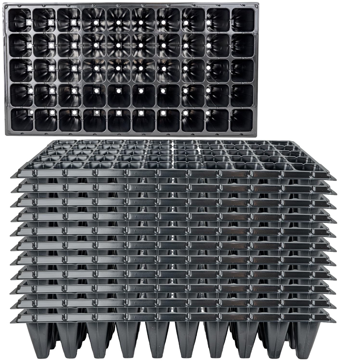 Woodside 50 Cell Root Trainer Seed Trays 12 Pack | Reusable Propagation Trays for Seedlings & Cuttings | Deep Cell Plant Starter Trays with Drainage Holes | Garden Growing Equipment